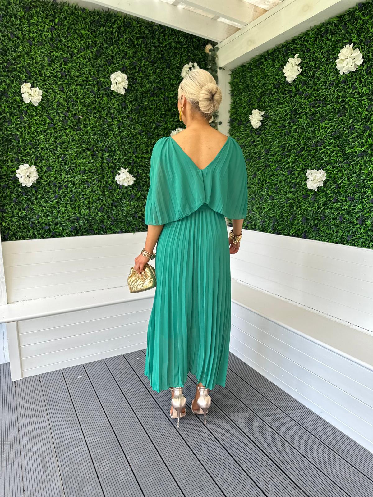 Hollie Occasion Midi Dress Emerald Canella Lane