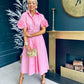 Iggy Detailed Shirt Dress Pink