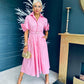 Iggy Detailed Shirt Dress Pink
