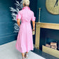 Iggy Detailed Shirt Dress Pink