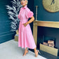 Iggy Detailed Shirt Dress Pink