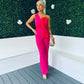 Rosemary Pink Jumpsuit With Red Bow