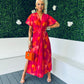 Ayda Knot Detail Midi Dress Morange