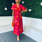 Ayda Knot Detail Midi Dress Morange