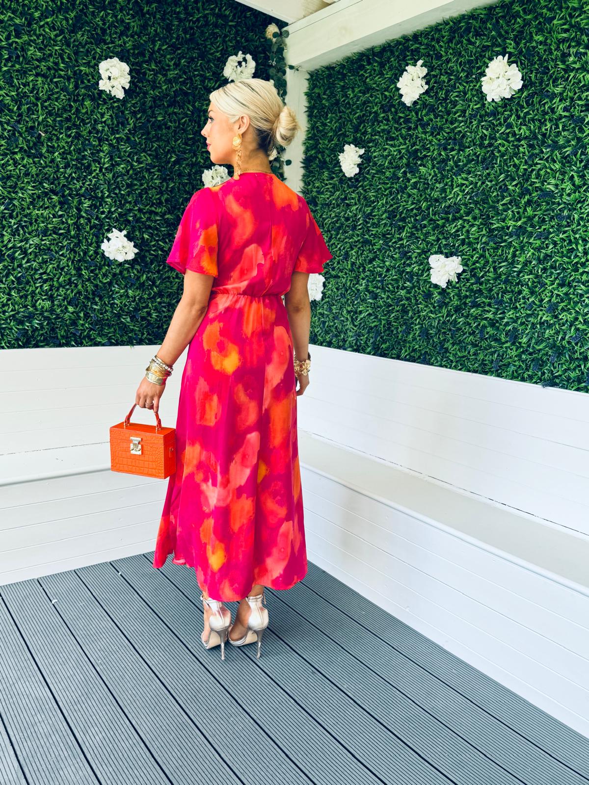 Ayda Knot Detail Midi Dress Morange