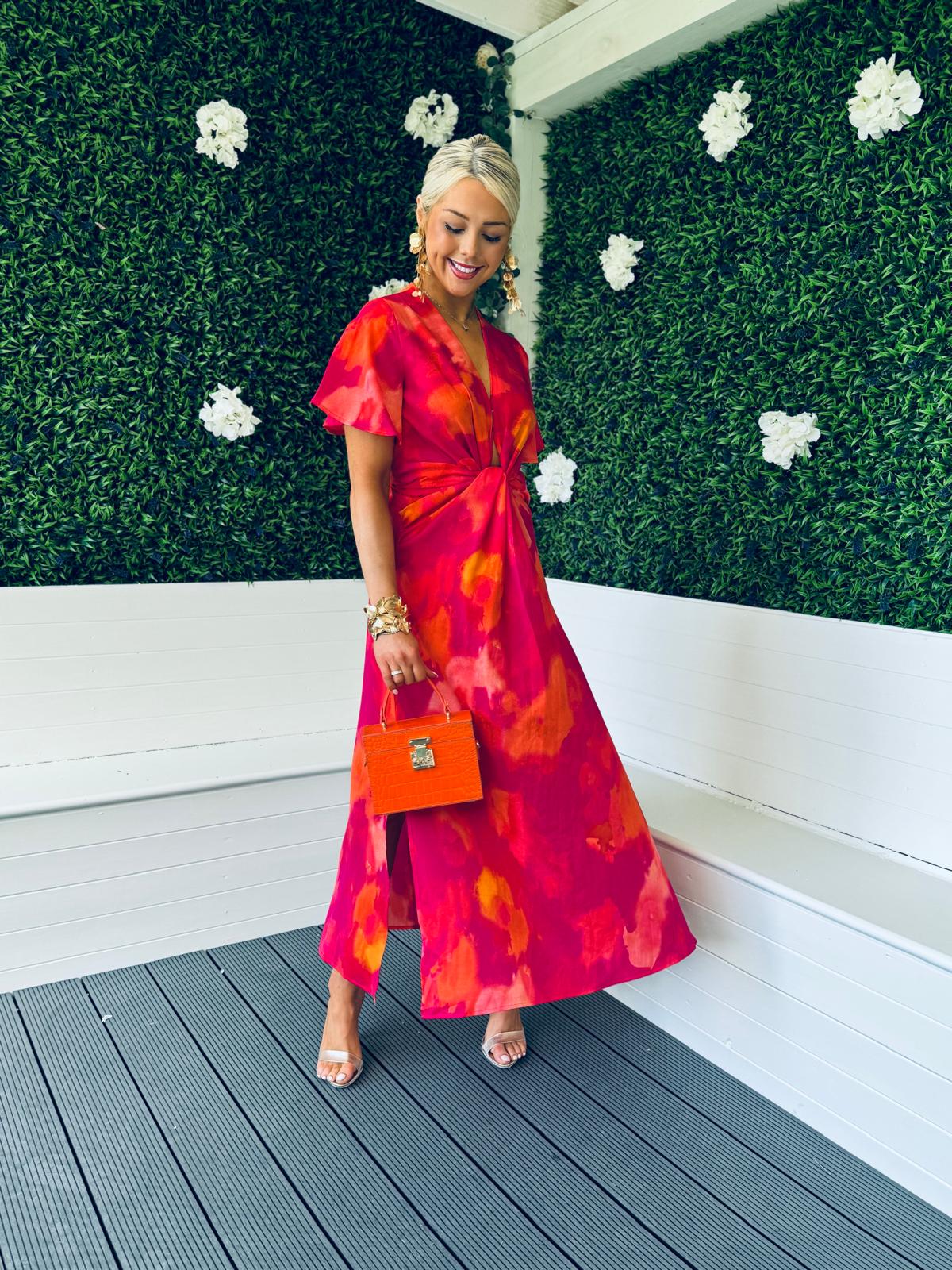 Ayda Knot Detail Midi Dress Morange