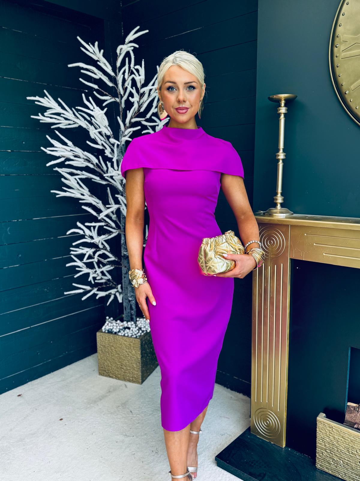 Shanna Detailed Occasion Dress Orchid