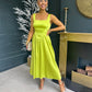 Verona Satin Maxi Dress Lime