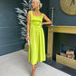 Verona Satin Maxi Dress Lime