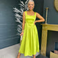 Verona Satin Maxi Dress Lime