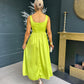 Verona Satin Maxi Dress Lime