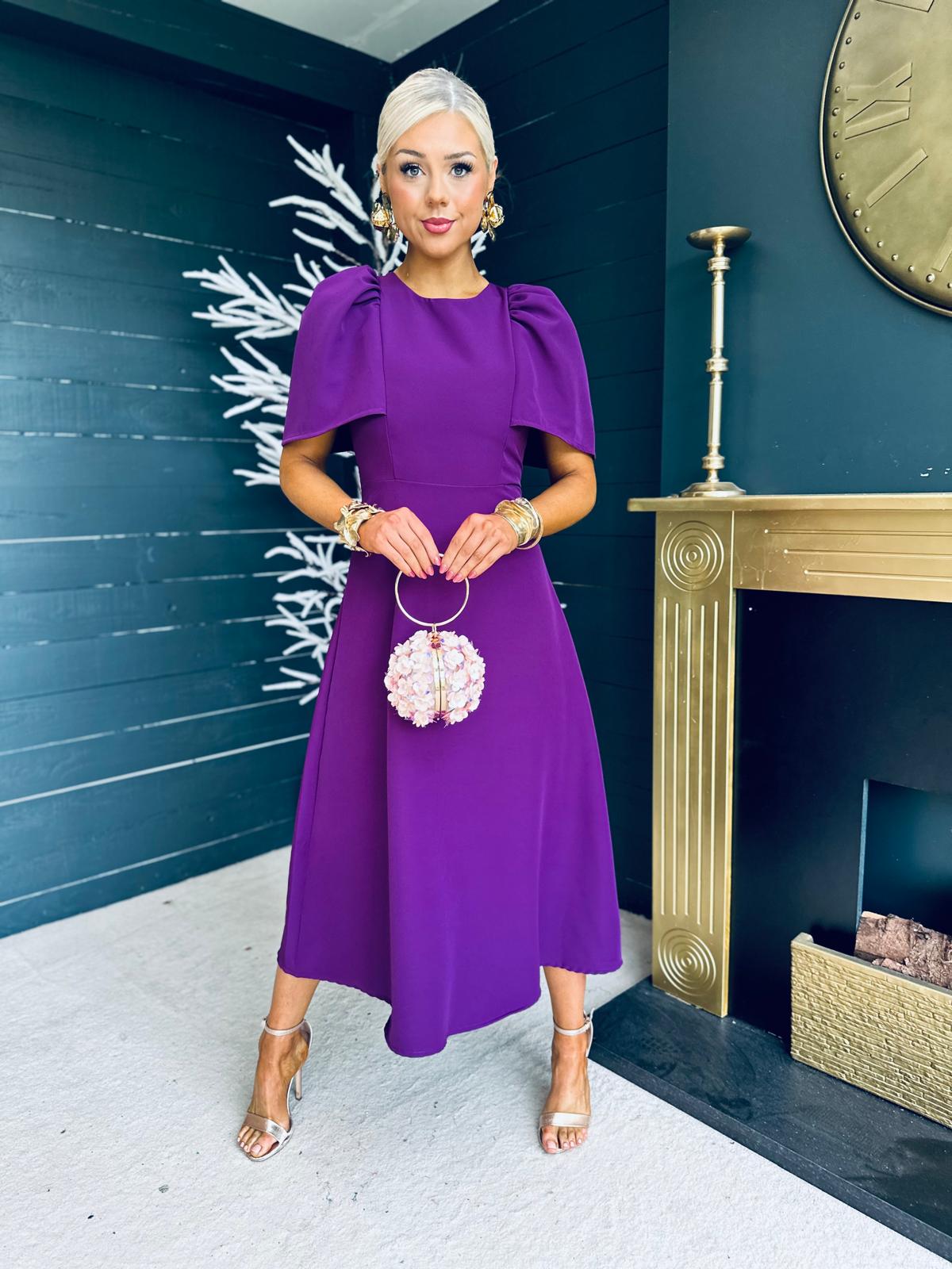 Felicity Occasion Midi Dress Plum