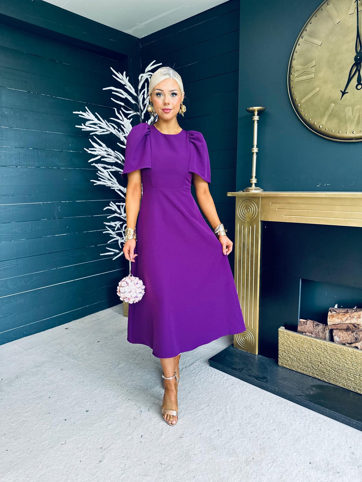 Felicity Occasion Midi Dress Plum