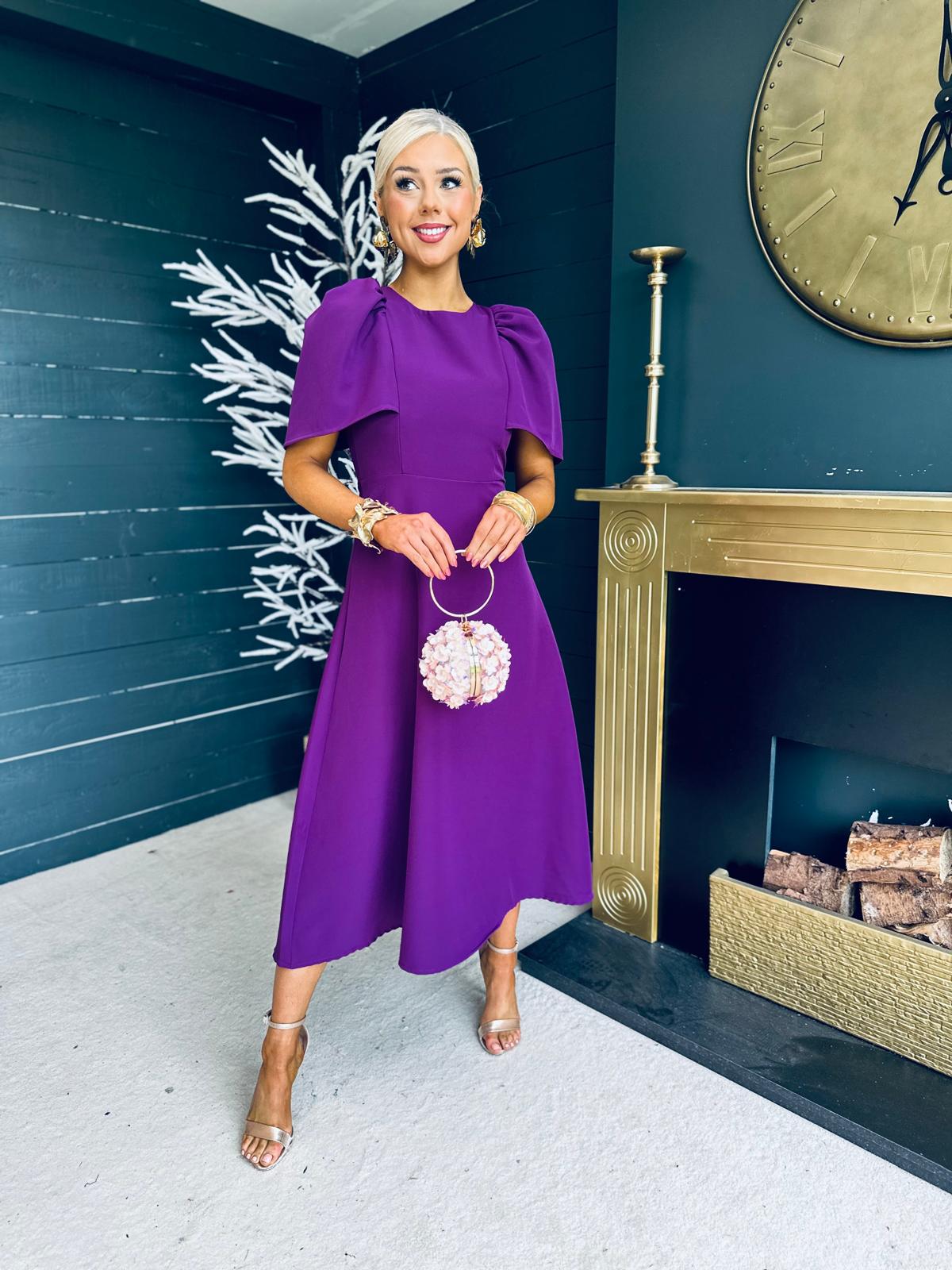 Felicity Occasion Midi Dress Plum