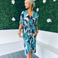Peyton Plisse Midi Dress Mix Marine