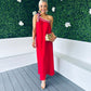 Trase One Shoulder Midi Dress Red