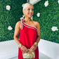 Trase One Shoulder Midi Dress Red