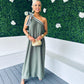 Trase One Shoulder Midi Dress Khaki