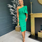 Camden Bow Detail Occasion Midi Dress Emerald