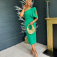 Camden Bow Detail Occasion Midi Dress Emerald