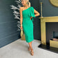 Camden Bow Detail Occasion Midi Dress Emerald