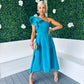 Trudy Detailed Occasion Dress Aqua