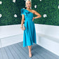 Trudy Detailed Occasion Dress Aqua