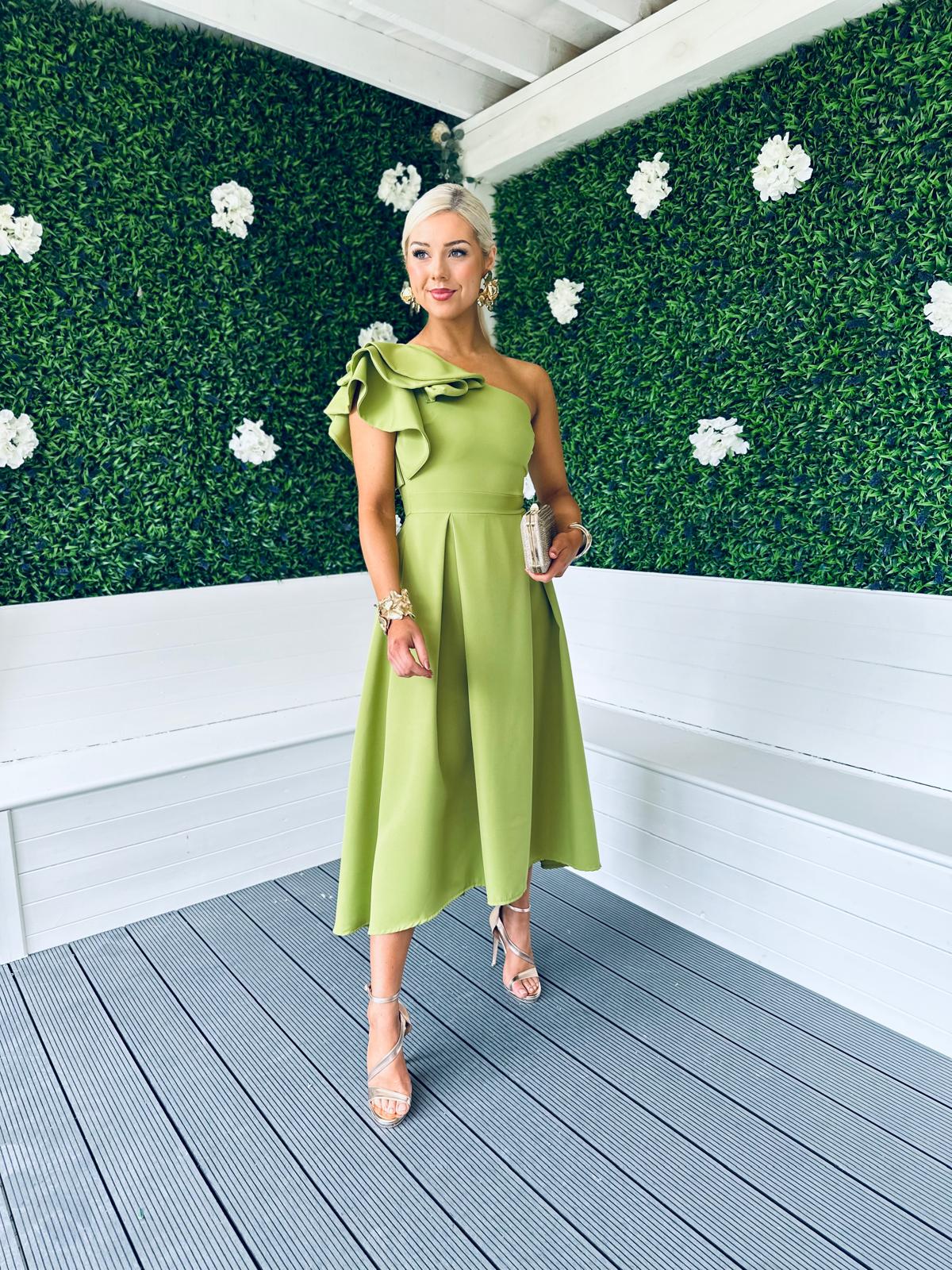 Trudy Detailed Occasion Dress Pistachio