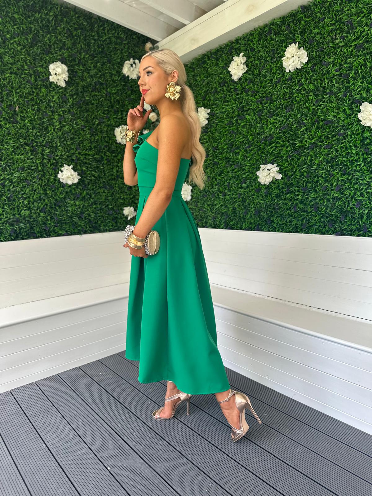 Trudy Detailed Occasion Dress Emerald