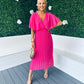 Stace Pleated Midi Dress Pink