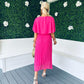 Stace Pleated Midi Dress Pink