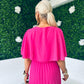 Stace Pleated Midi Dress Pink