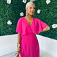 Stace Pleated Midi Dress Pink