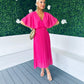 Stace Pleated Midi Dress Pink