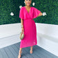 Stace Pleated Midi Dress Pink