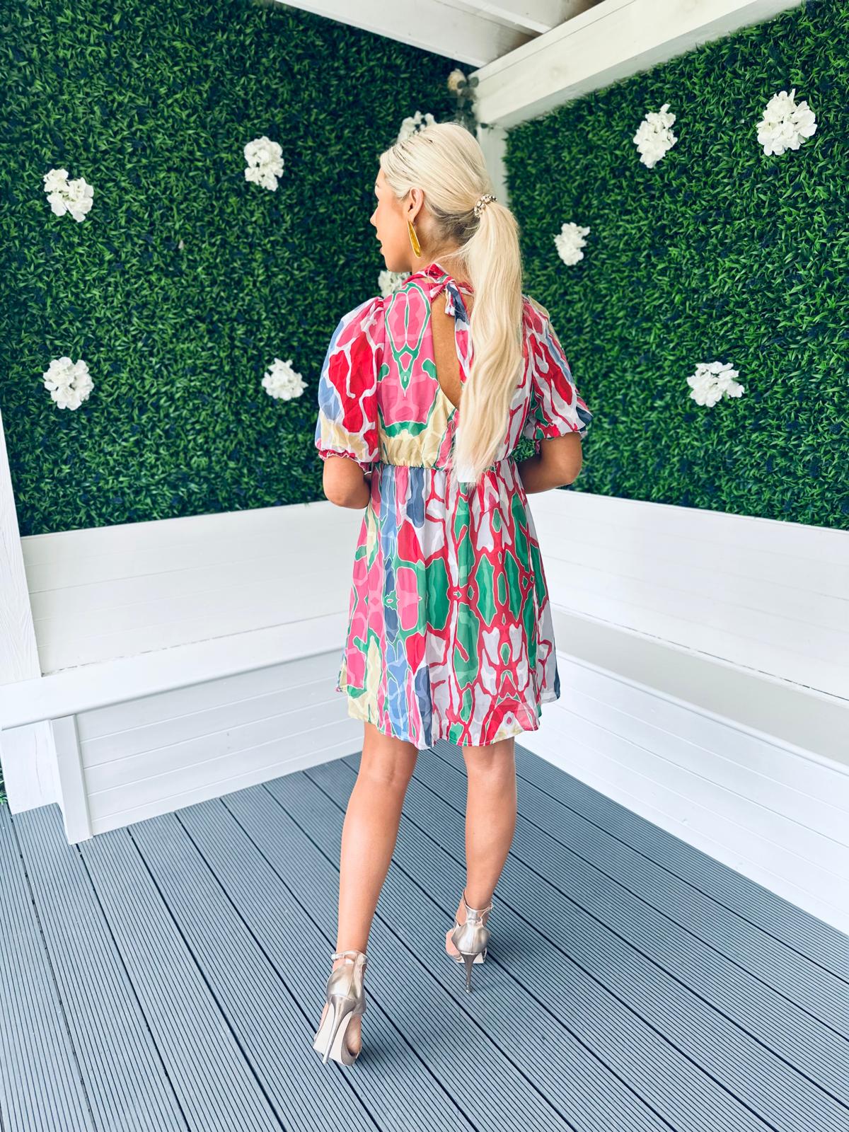 Wallie Mini Dress Multi Rouge