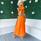 Trudy Detailed Occasion Dress Orange