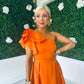 Trudy Detailed Occasion Dress Orange