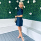 Caroline One Shoulder Occasion Mini Dress Navy