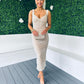 Pippa Occasion Midi Dress Sequin Stone