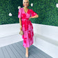 Saoirse Layered Midi Dress Pink
