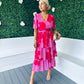 Saoirse Layered Midi Dress Pink