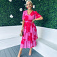Saoirse Layered Midi Dress Pink