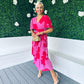 Saoirse Layered Midi Dress Pink