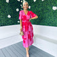 Saoirse Layered Midi Dress Pink
