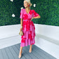 Saoirse Layered Midi Dress Pink