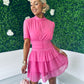 Blake Layered Mini Dress Pink