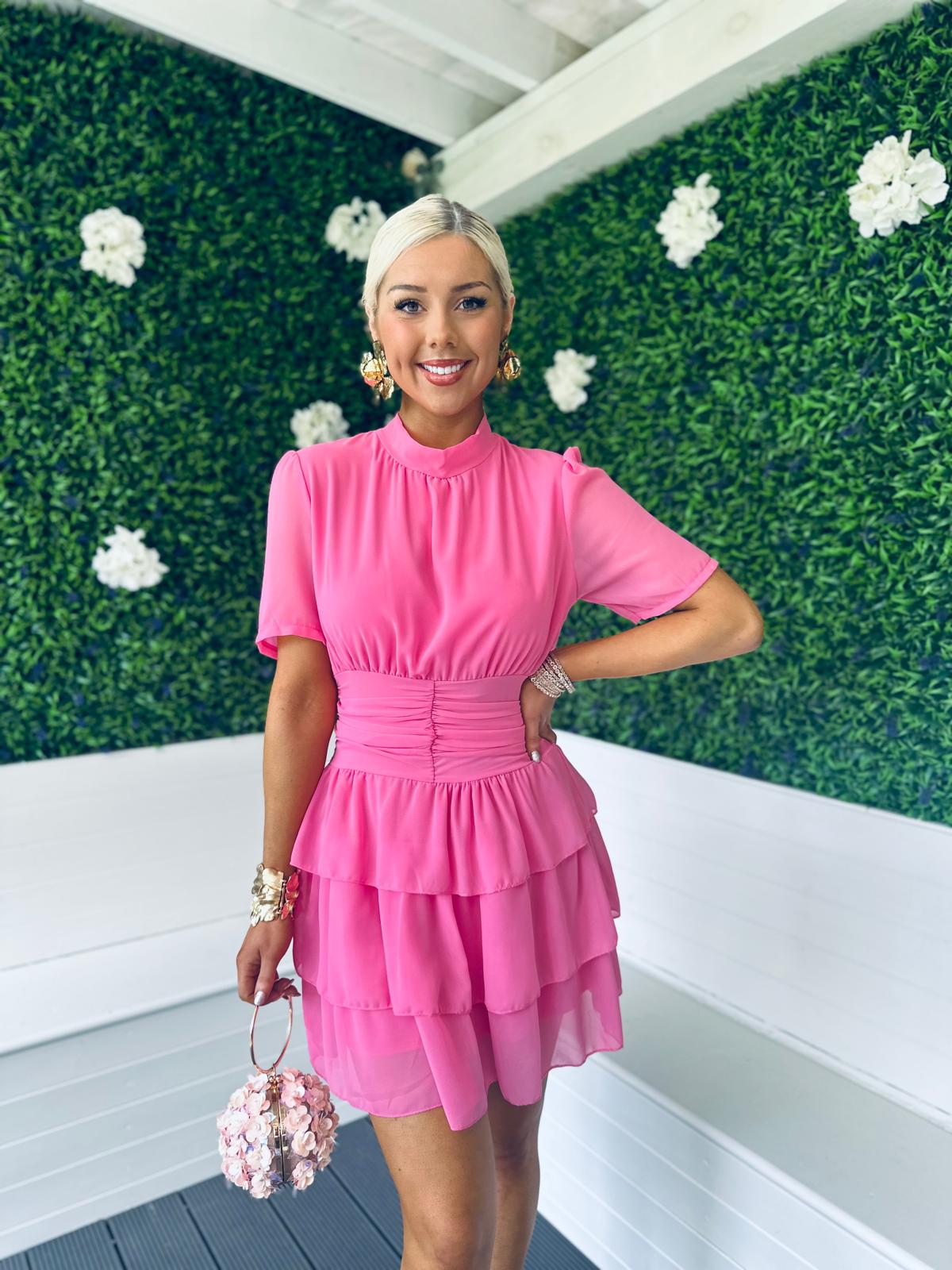 Blake Layered Mini Dress Pink