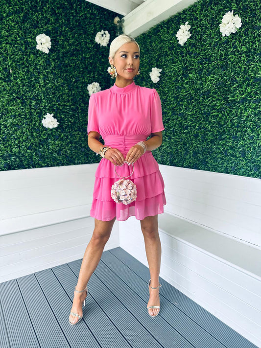 Blake Layered Mini Dress Pink