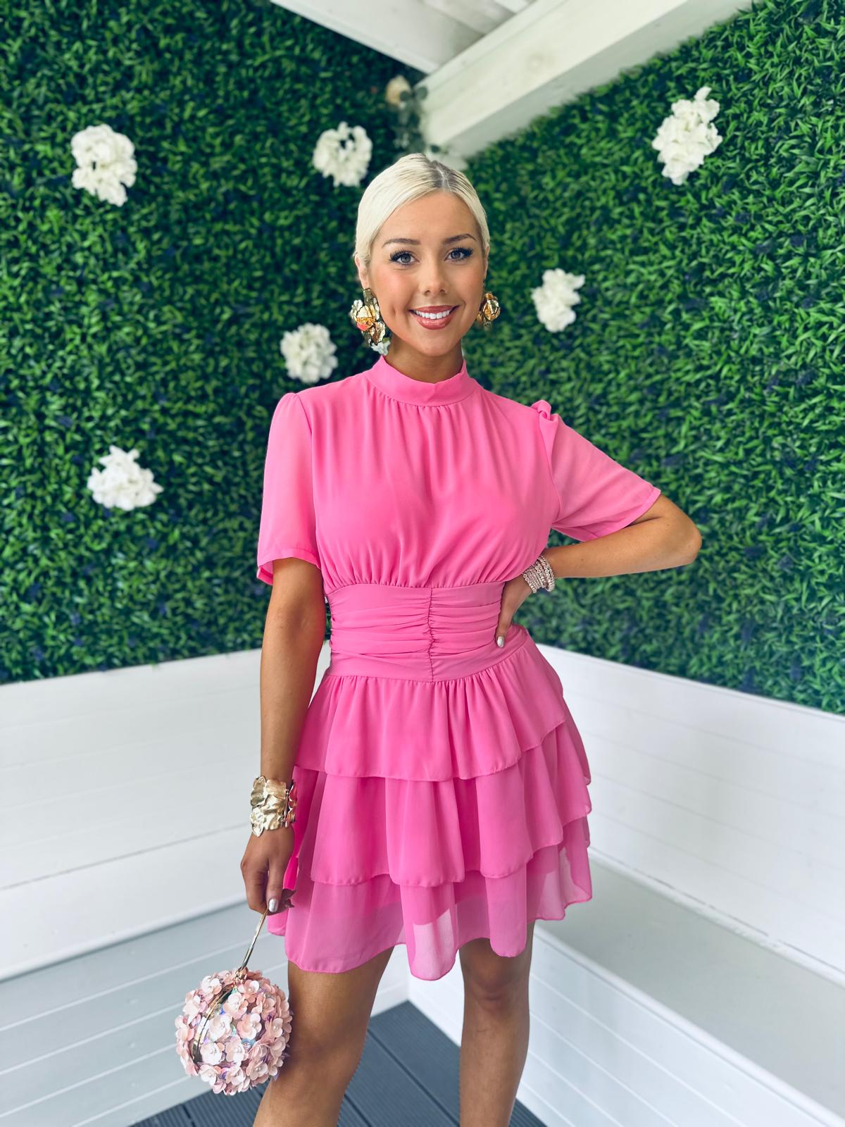 Blake Layered Mini Dress Pink